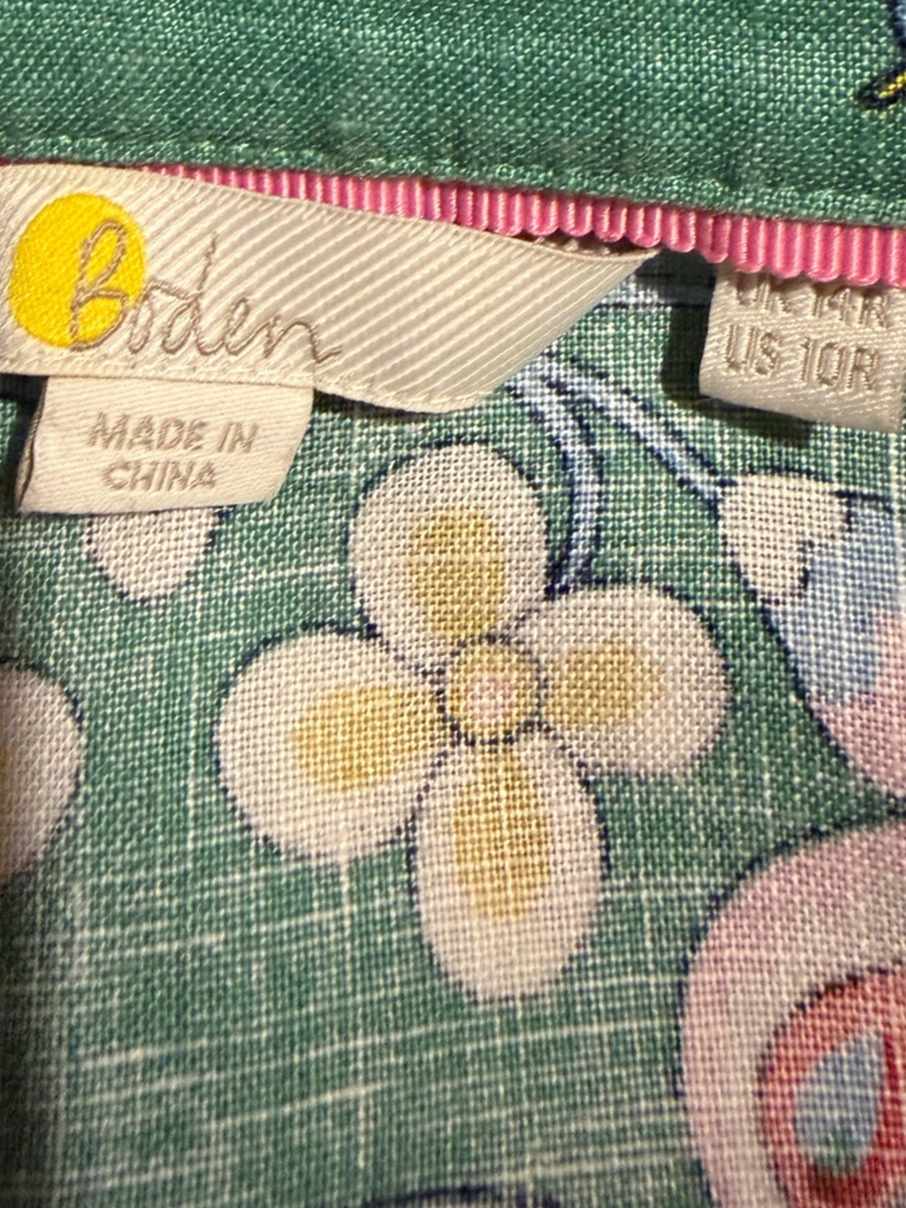 Boden Green Floral Maxi Dress with Multi-Color Embroidery - Picture 7 of 7